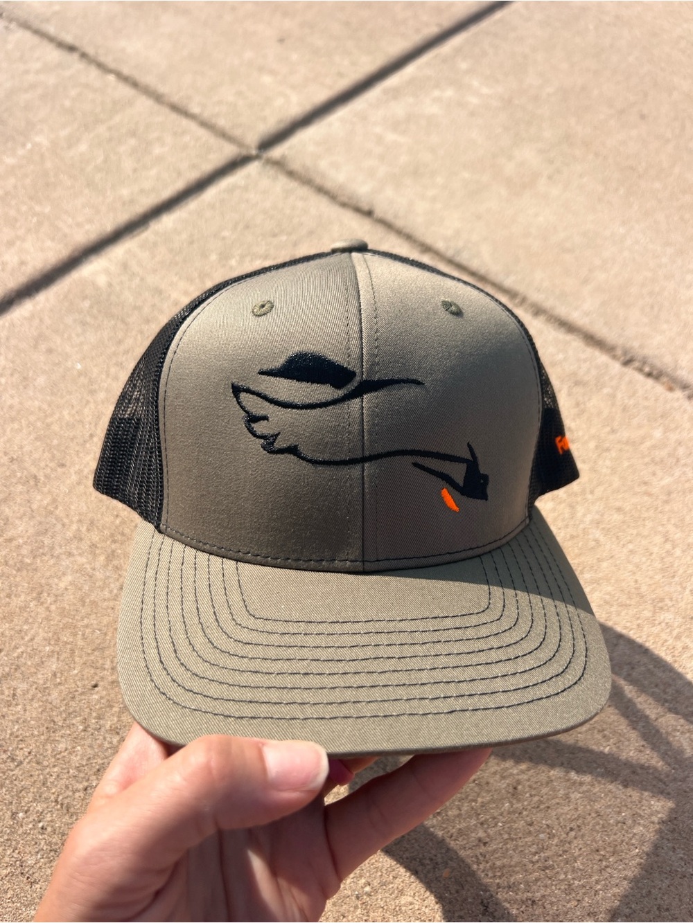 Fowl Worx Olive Green Trucker Hat with Embroidered Duck Logo